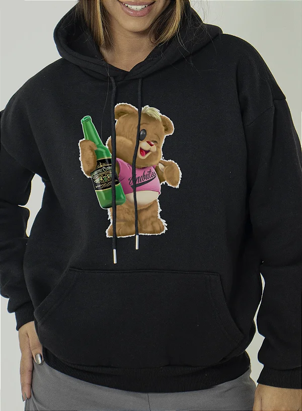 Moletom Unibutec Jack Bear Cerveja Preto
