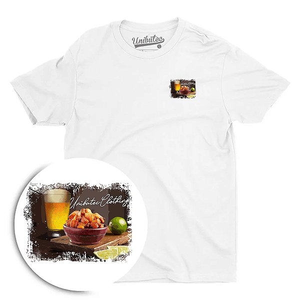 Camiseta Unibutec Cerveja, Torresmo e Limão Bolso