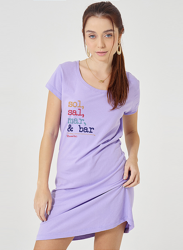 Vestido Sol, Sal, Mar e Bar Lilás Unibutec