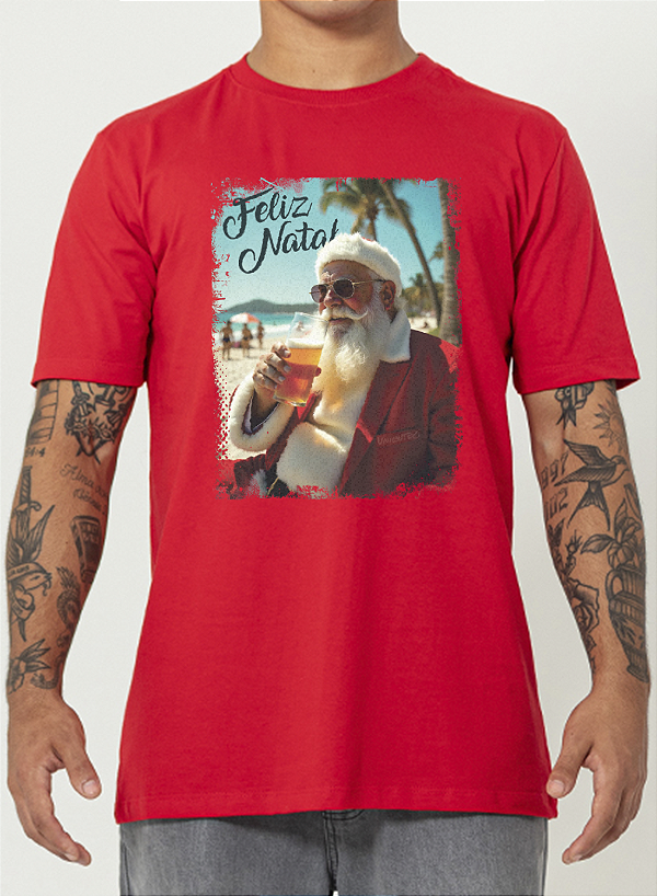 Camiseta Papai Noel Butequeiro Unibutec Vermelha