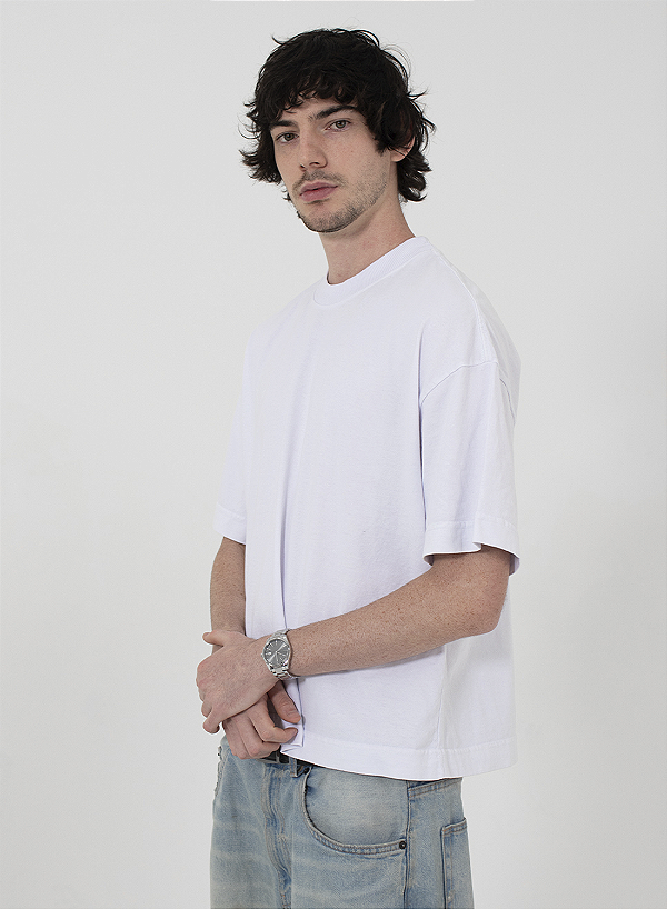 Camiseta Oversized Boxy Branca Unibutec