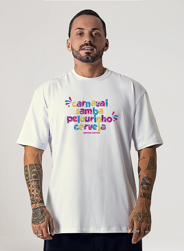 Camiseta Carnaval Samba Pelourinho Cerveja Unibutec Off White