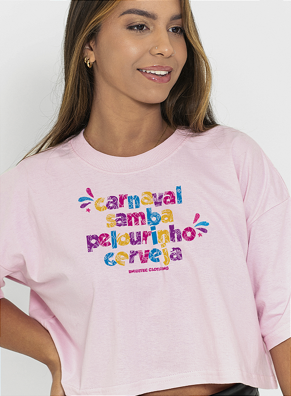 Cropped Carnaval Samba Pelourinho Cerveja Unibutec Rosa