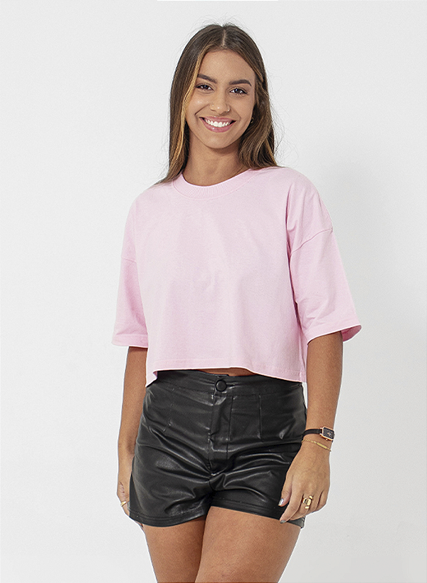 Cropped Liso Unibutec Rosa