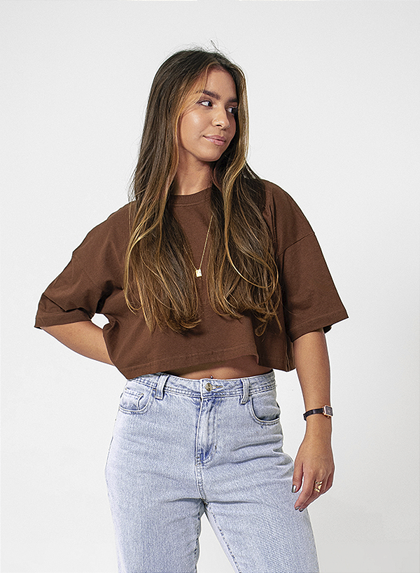 Cropped Liso Unibutec Marrom