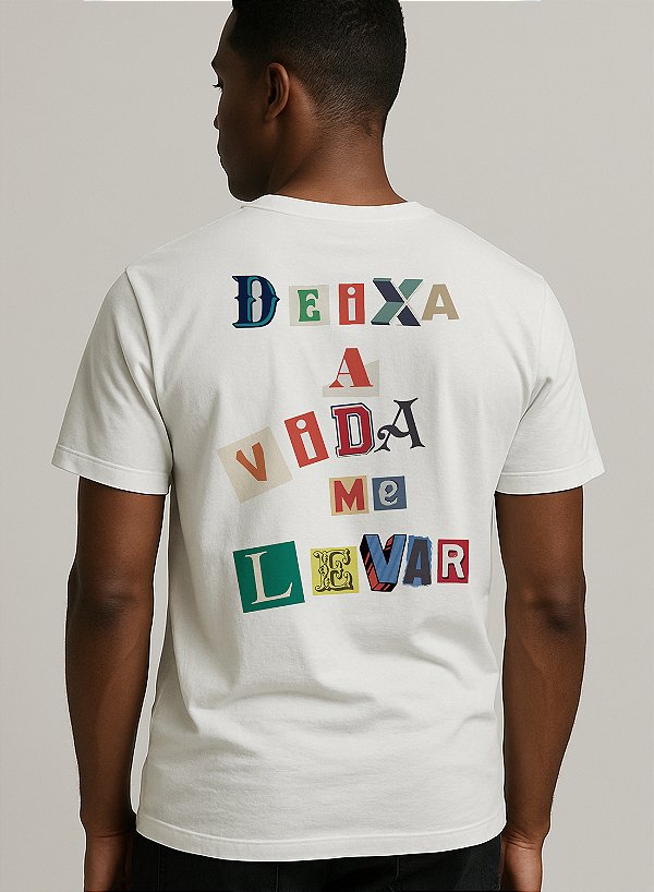 Camiseta Deixa a Vida Me Levar Unibutec Off White