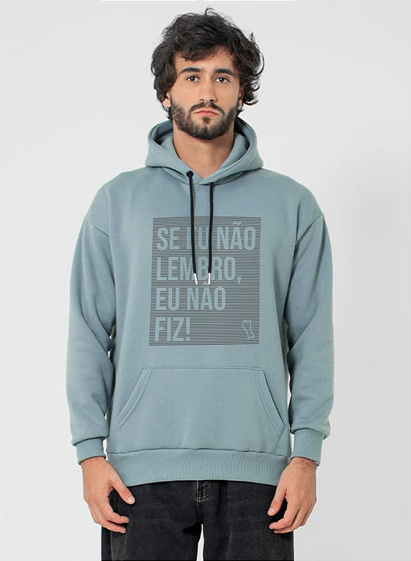 Moletom Canguru Com Capuz Azul Caribe Unibutec Não Fiz