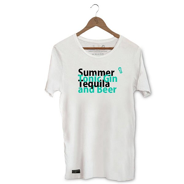 Camiseta Unibutec Basic Summer, Tonic Gin, Tequila and Beer