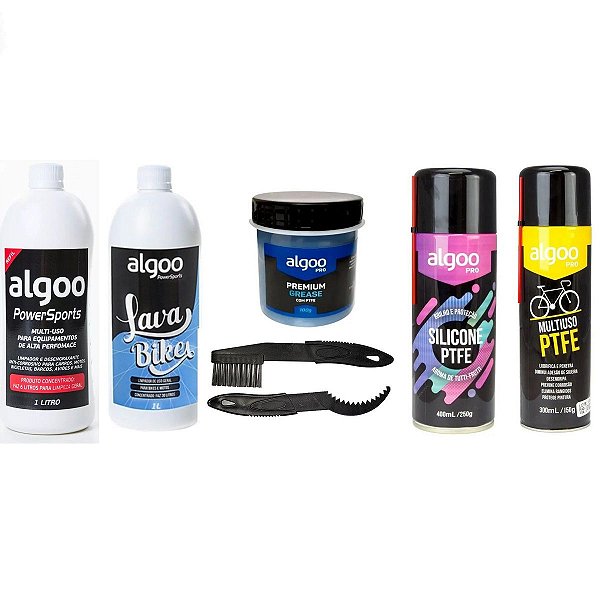 Kit Limpeza Bike Proteção Lubrificação Algoo Pro 6 Itens