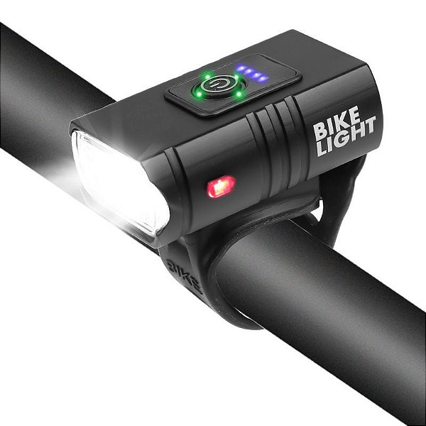 Farol Bike 2 Led Cree T6 Lanterna Recarregável Usb Medidor