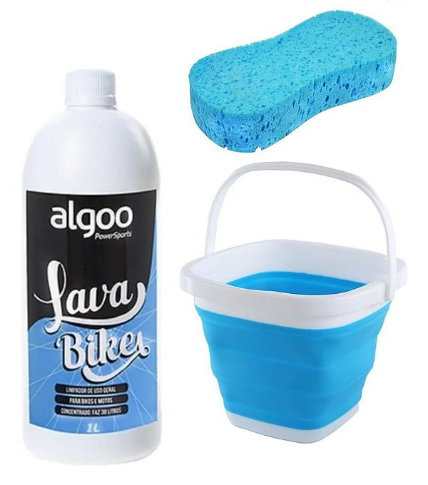 Limpeza Bike Moto Carro Shampoo Balde Esponja