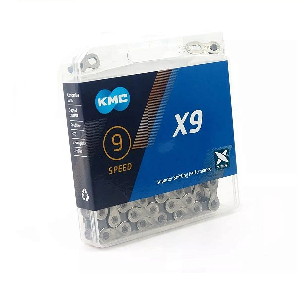 Corrente Kmc X9 Silver 9v 116links 290gr Bike Mtb Speed