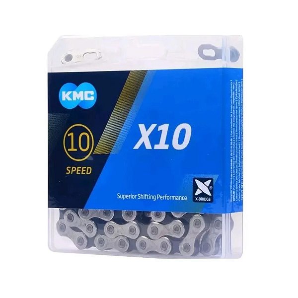 Corrente Kmc X10 Silver 10v 116links 280gr Bike Mtb Speed