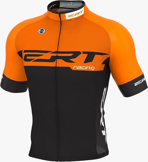 Camisa Ciclismo Ert Elite Racing Laranja Mod Novo Slim Fit