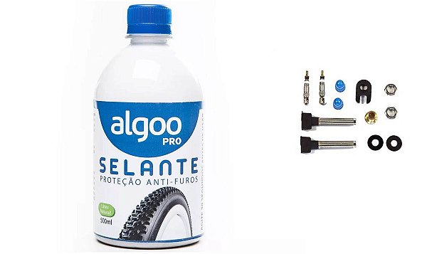 Selante Algoo 500ml P/ Pneu Tubeless Anti-furo + Par Bico