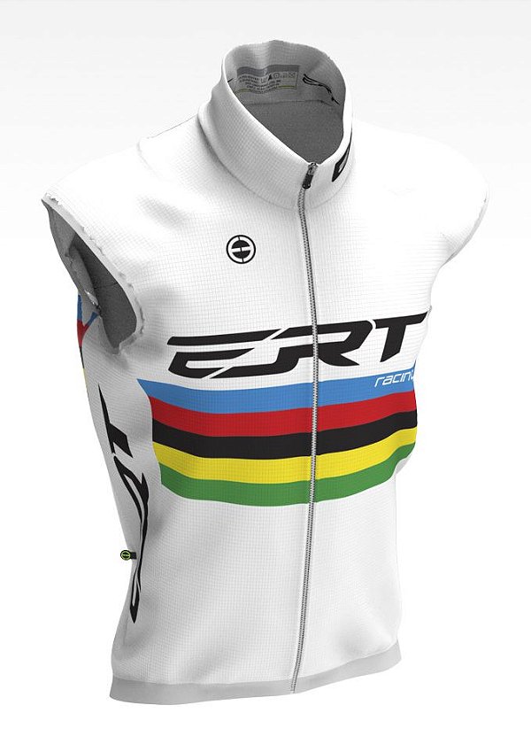 Colete Corta Vento Bike Ert Campeão Mundial Branco Ciclismo