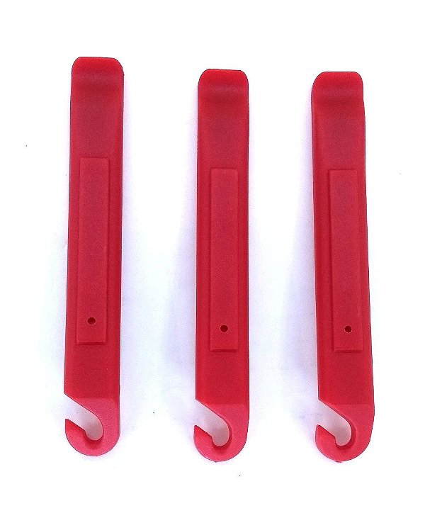 Kit 3 Espátulas Tirar Pneu Nylon Reforçado Vermelho Bike MTB