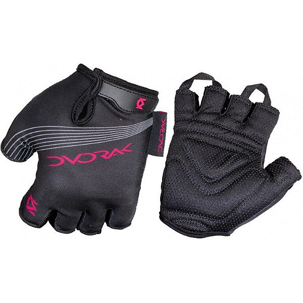 Luva Ciclismo DVORAK DK 8203 Preto Rosa Bike MTB Academia