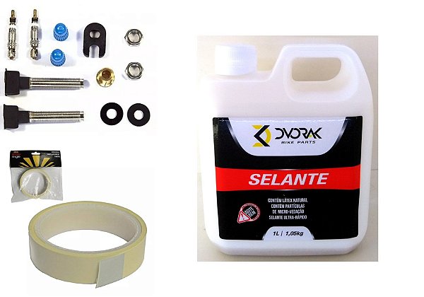 Selante Dvorak 1l + Válvula Tubeless + Fita Aro 22mm MTB