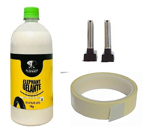 Selante Tubeless Elephant 1L + Kit De Válvulas + Fita 22mm