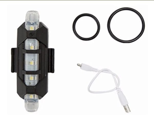 Lanterna Farol Sinalizador Recarregável Usb Bike Led Branco
