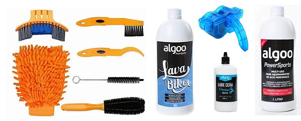 Kit Limp. Bike 6 Pçs + Máq. + Desengraxante + Óleo + Shampoo