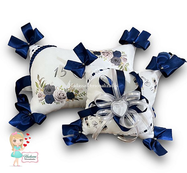 Almofada para sapato e anel de Debutante - 15 Anos