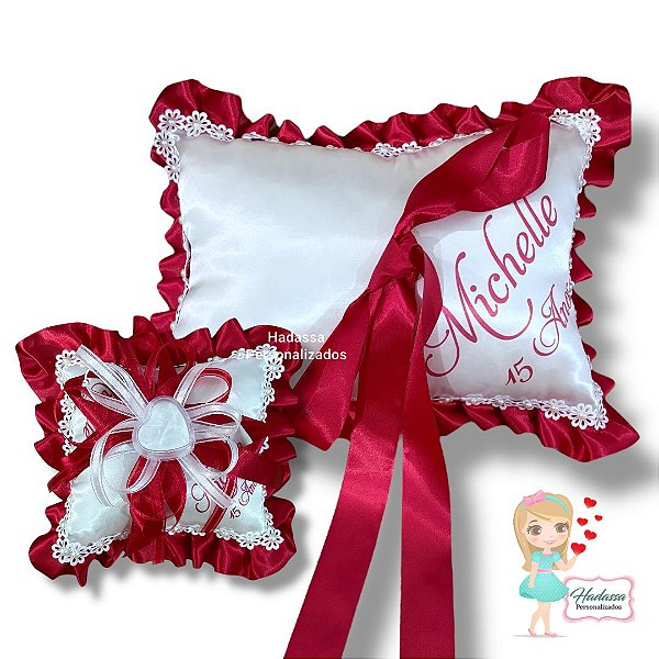 Kit de Almofada para Sapato e Almofada Anel debutante - 15 Anos
