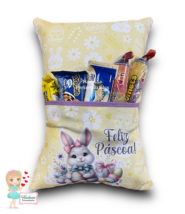 Almofada Páscoa com Bolso para chocolates