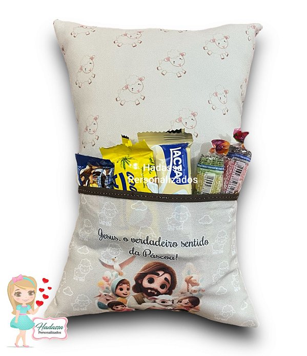 Almofada Páscoa com Bolso para chocolates