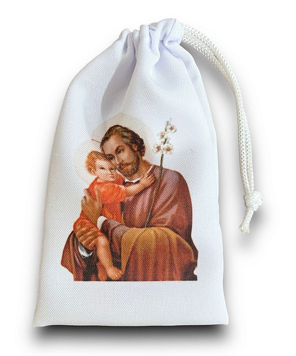 Saquinhos - sacolinhas em tecido  Estampa de São José  -  Tamanho 10 x 15 -  20 unidades