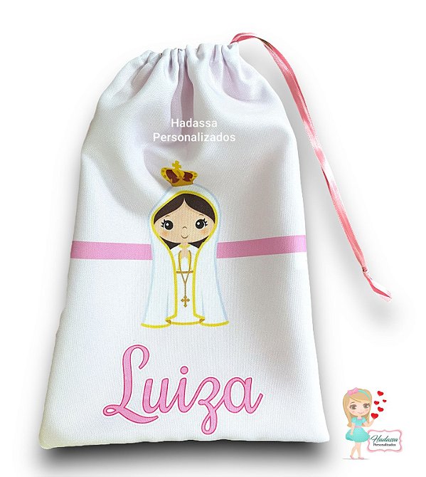Saquinhos - sacolinhas em tecido  Estampa de  Nossa Senhora  de Fátima -  Tamanho 15 x 20  -  20 unidades