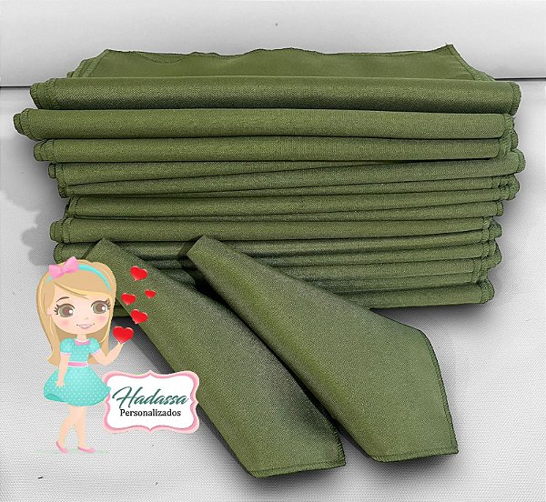 Guardanapos em tecido de Oxford -  Verde Musgo  -  50 Unidades - 35x 35