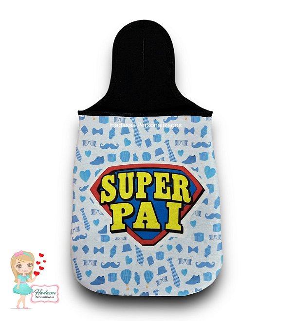 Lixeira Lixinho Para Carro Lixocar Neoprene - estampa Pai