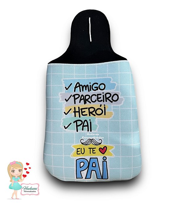 Lixeira Lixinho Para Carro Lixocar Neoprene - estampa Pai