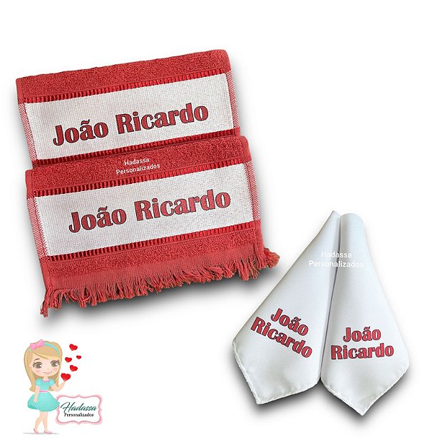 Kit Escolar - 02 Guardanapos +02 Toalhinhas de Mão
