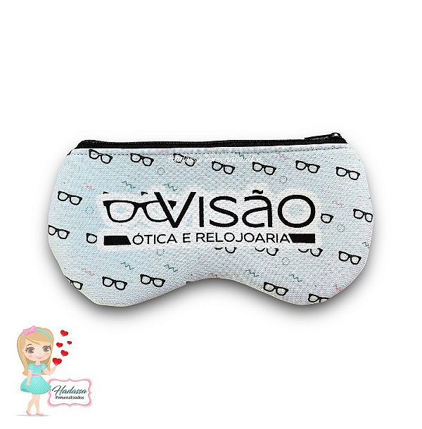 Porta Oculos em neoprenne - Com logomarca - 10 Unidades