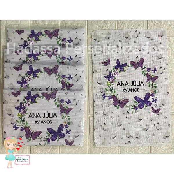 Toalhinhas Personalizadas - Tamanho 29 x 18 - 10 UNIDADES
