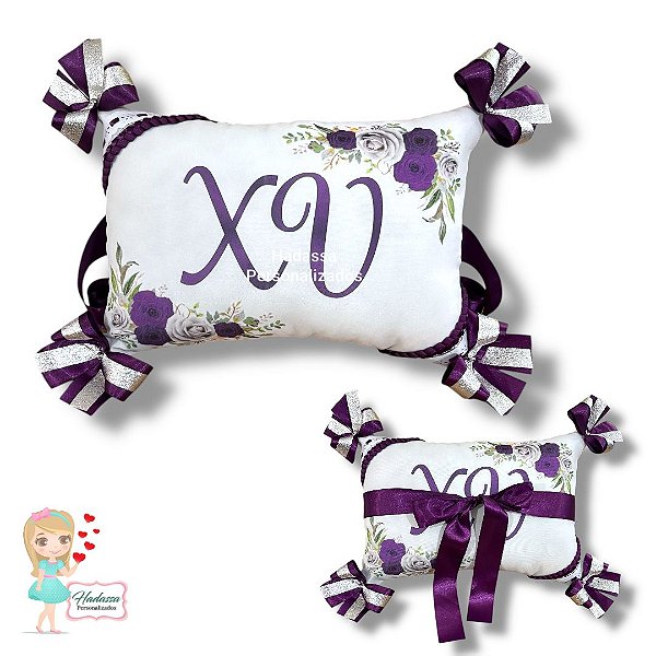 Almofada para sapato para debutante - xv