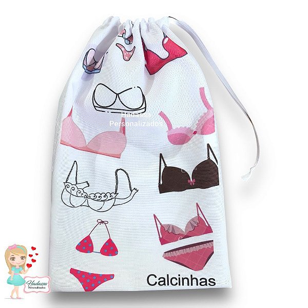 Saquinho - Sacolinha Organizadora calcinhas 25 cm de largura x 35 cm de altura.