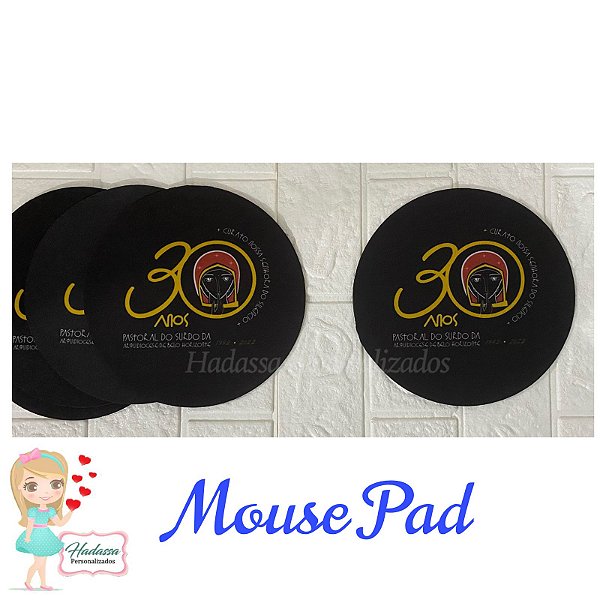 Mouse Pad em neoprenne  - 18 cm x 18 cm Diametro