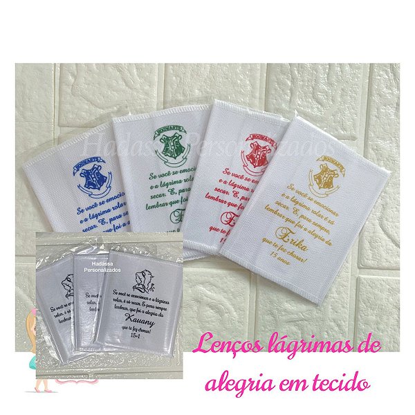 Lenços lágrimas de alegria em tecido oxford  - 50 unidades