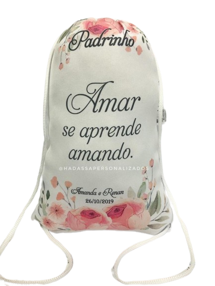 Mochilinha em tecido oxford  - 25 x 35 - Lembranças para Damas e Pajens