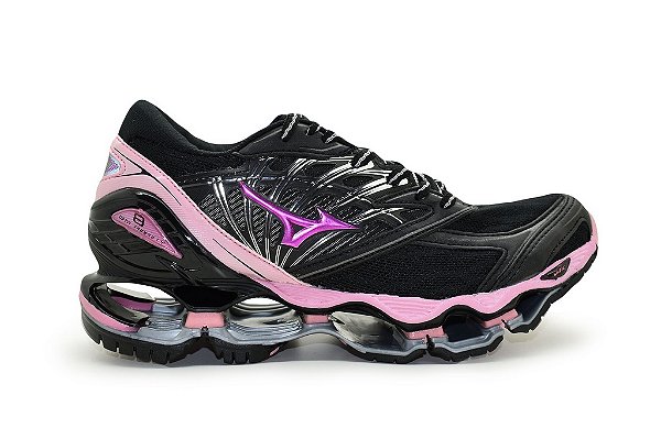 mizuno prophecy 8 feminino preto e rosa