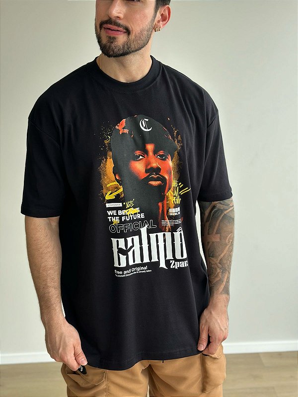 Camiseta Calmô Over Tupac Preta