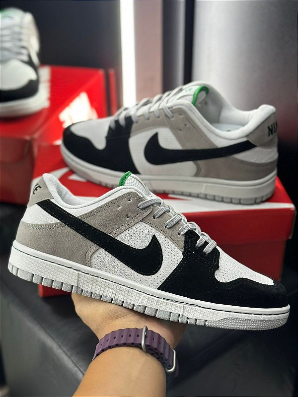 DUNK LOW SB CINZA/ BCO/ PTO