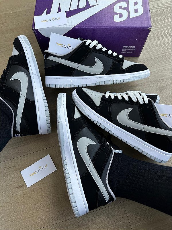 DUNK LOW SB CINZA/ PTO