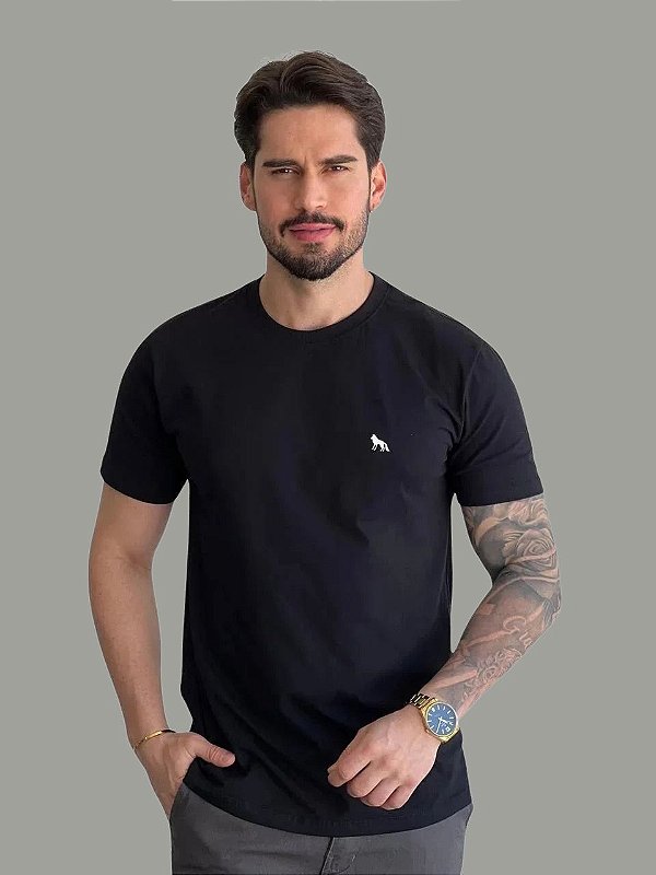 Camiseta Acostamento Casual Wolf Preta