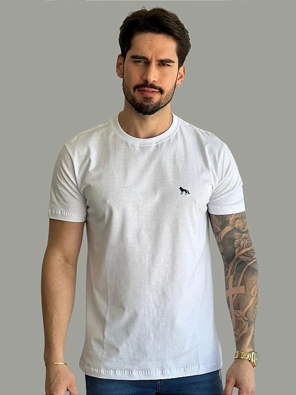 Camiseta Acostamento Casual Wolf Branca