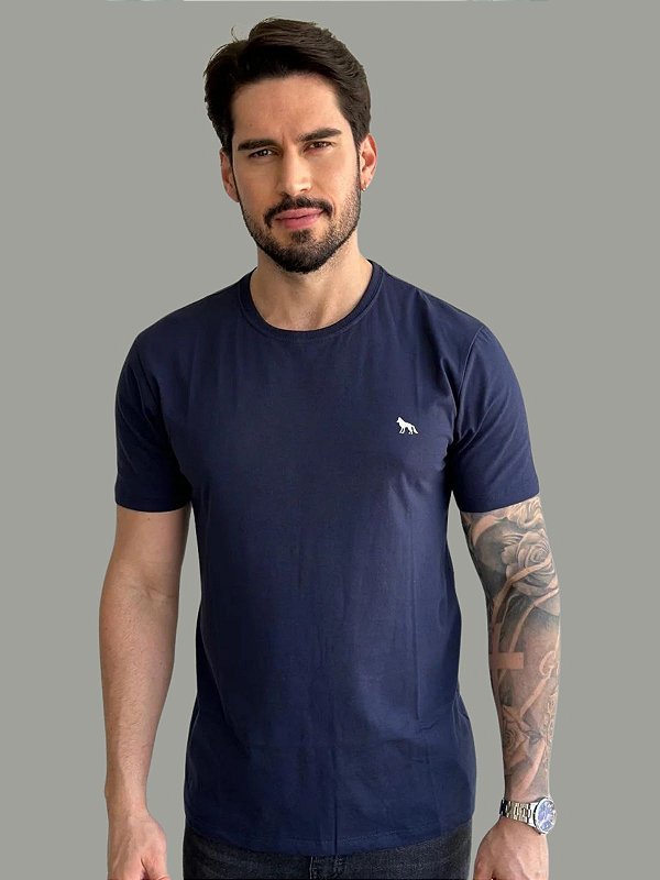 Camiseta Acostamento Casual Wolf Marinho